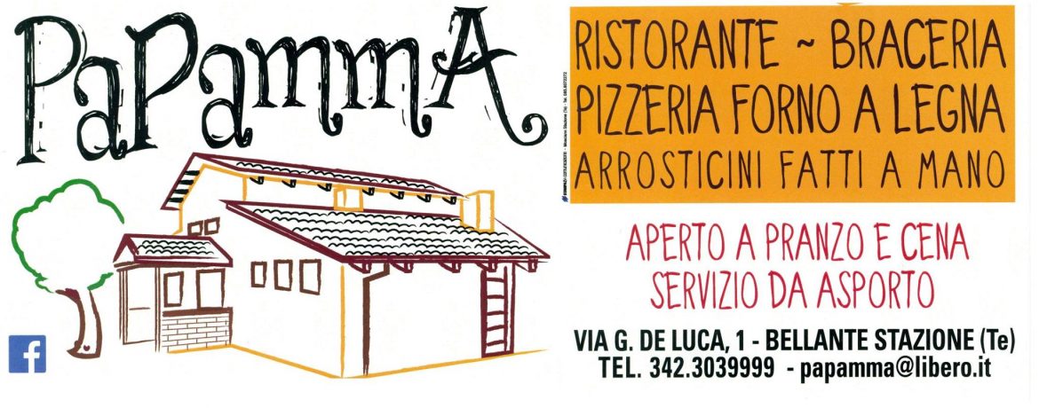 Papamma Ristorante Pizzeria di Bellante Stazione tutte le novità per la stagione 2016/17