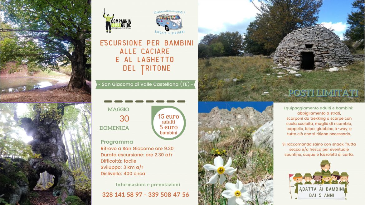 Escursione per bambini a San Giacomo: alla scoperta delle Caciare e del Laghetto del Tritone
