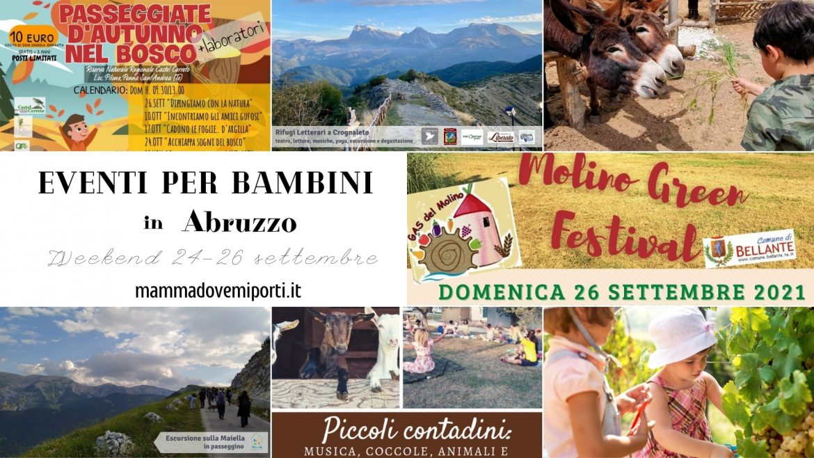 Eventi per bambini in Abruzzo weekend 24-26 settembre 2021