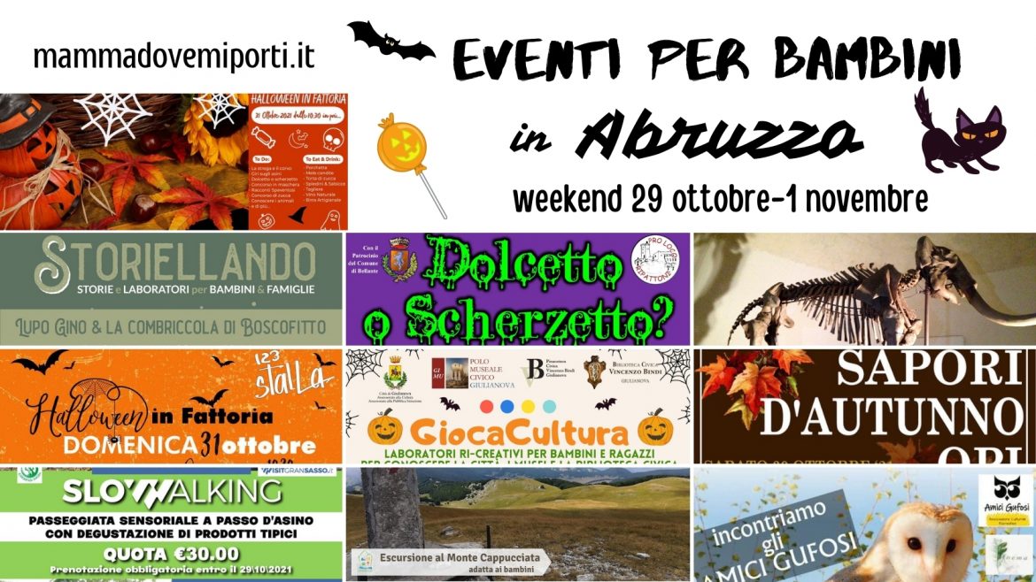 Eventi per bambini in Abruzzo weekend 29 ottobre-1 novembre 2021