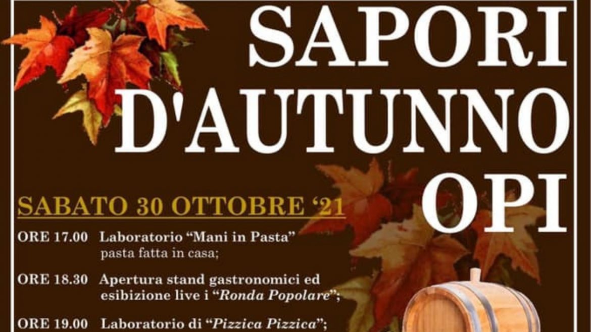 Sapori d’Autunno a Opi: laboratori, visite guidate e stand gastronomici