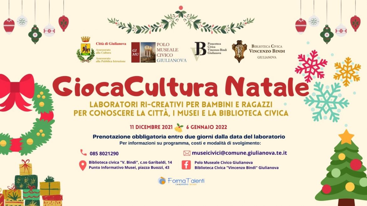 GiocaCultura Natale laboratori per bambini a Giulianova presso il Polo Museale Civico