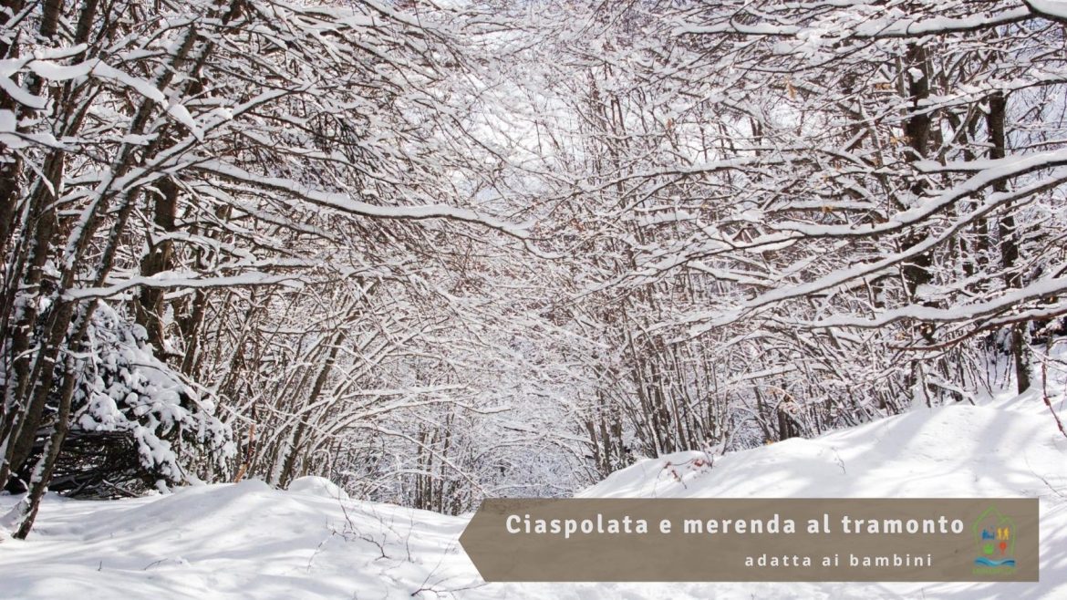 Ciaspolata e merenda al tramonto adatta ai bambini al Voltigno