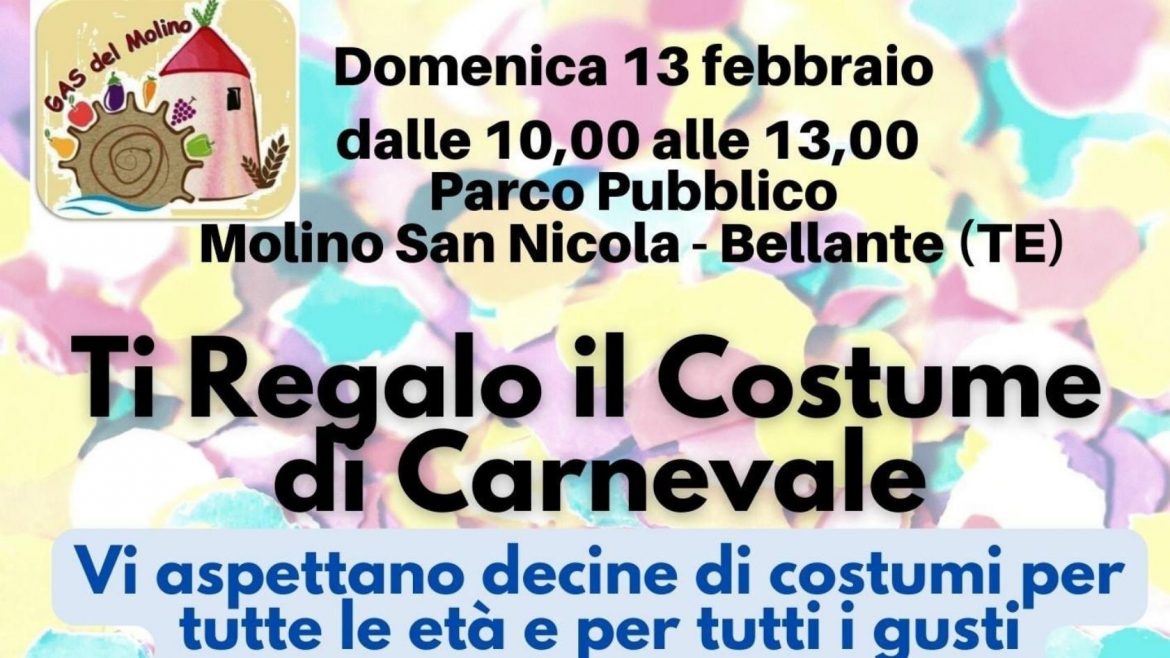Costumi di Carnevale in regalo a Teramo