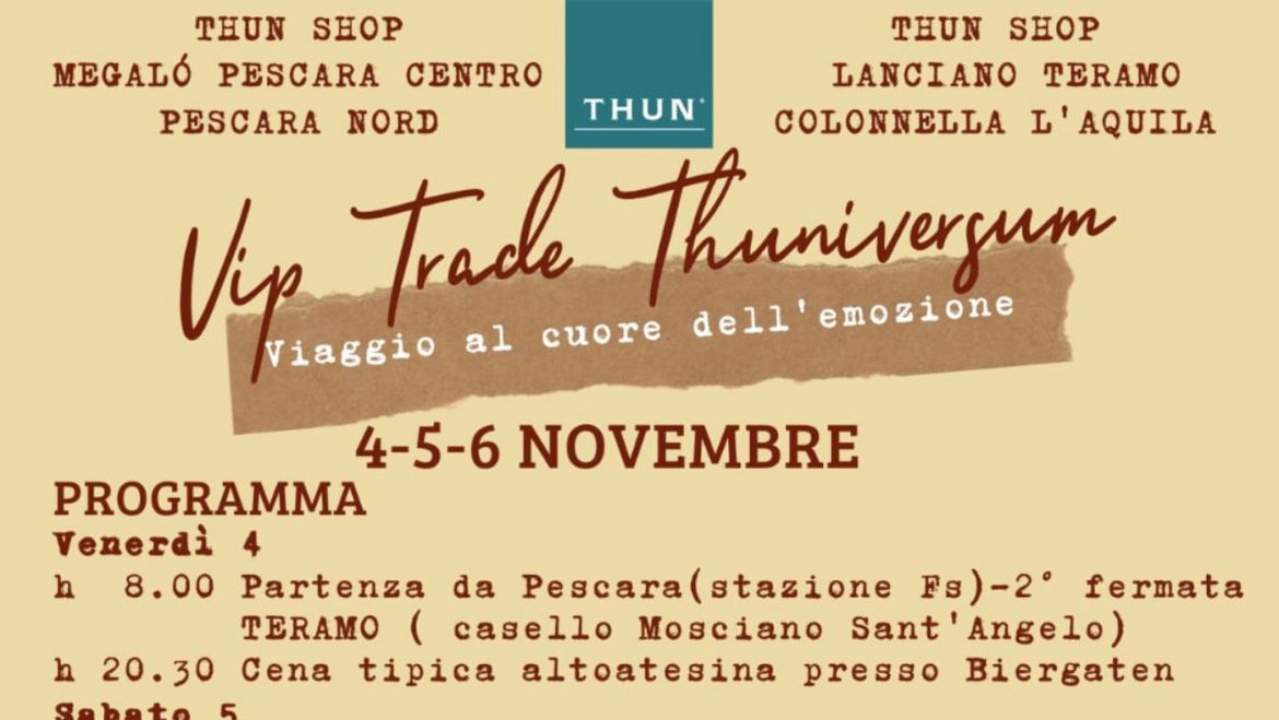 Gita al Thuniversum con i ThunShop in Abruzzo