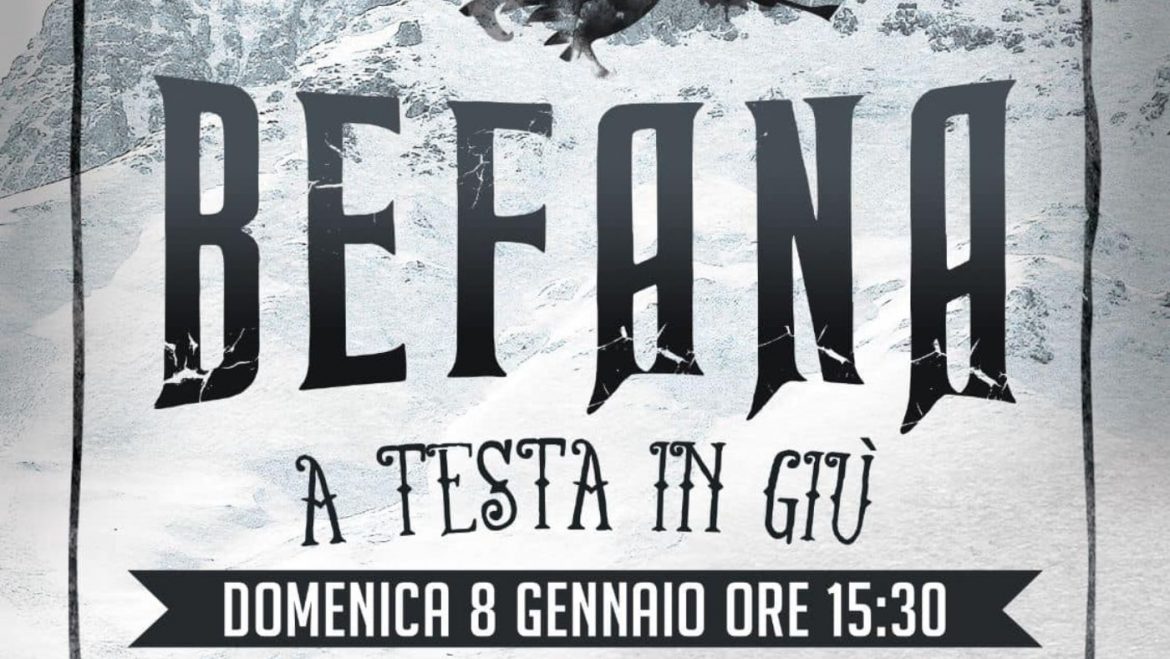 Befana a testa in giu a Prati di Tivo