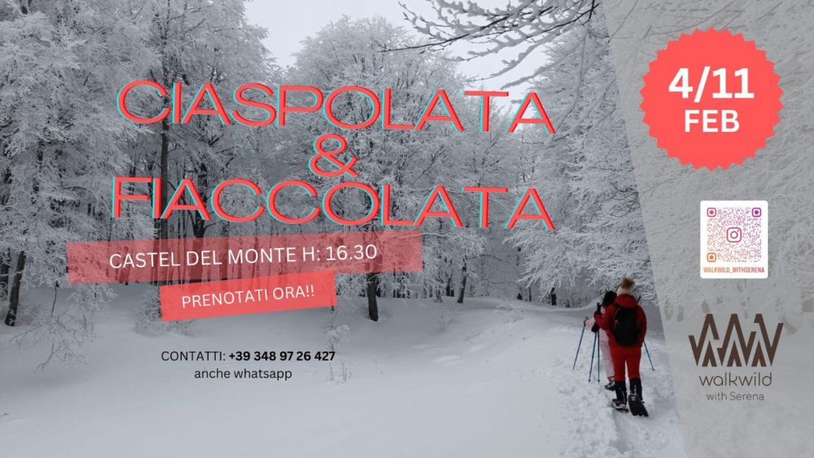 Ciaspolata con le fiaccole a Castel del Monte adatta ai bambini