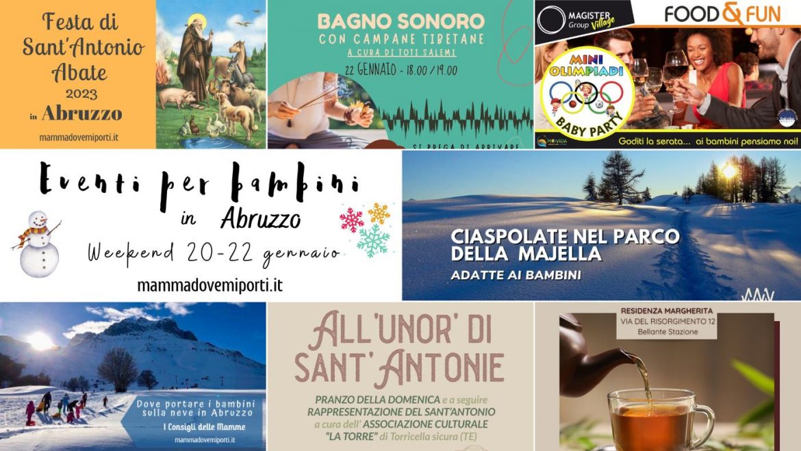 Eventi per bambini in Abruzzo weekend 20-22 gennaio 2023