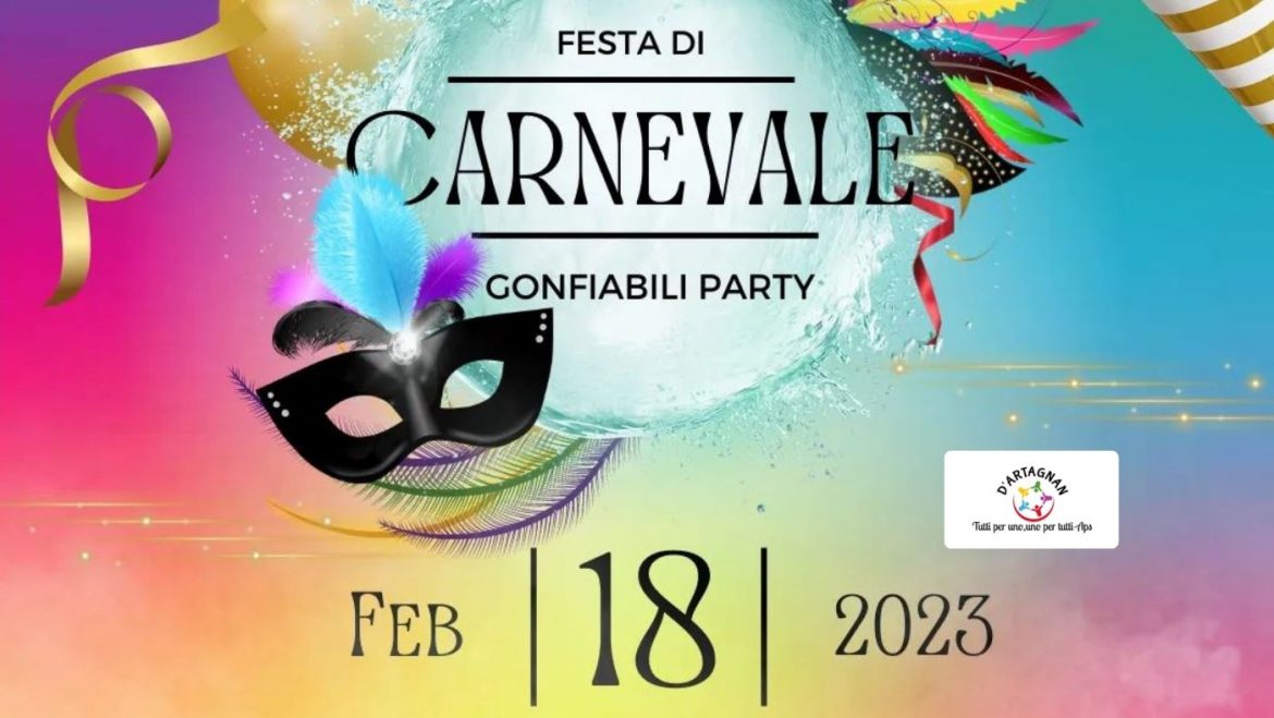 Festa di Carnevale a Castellalto con gonfiabili, musica e buffet