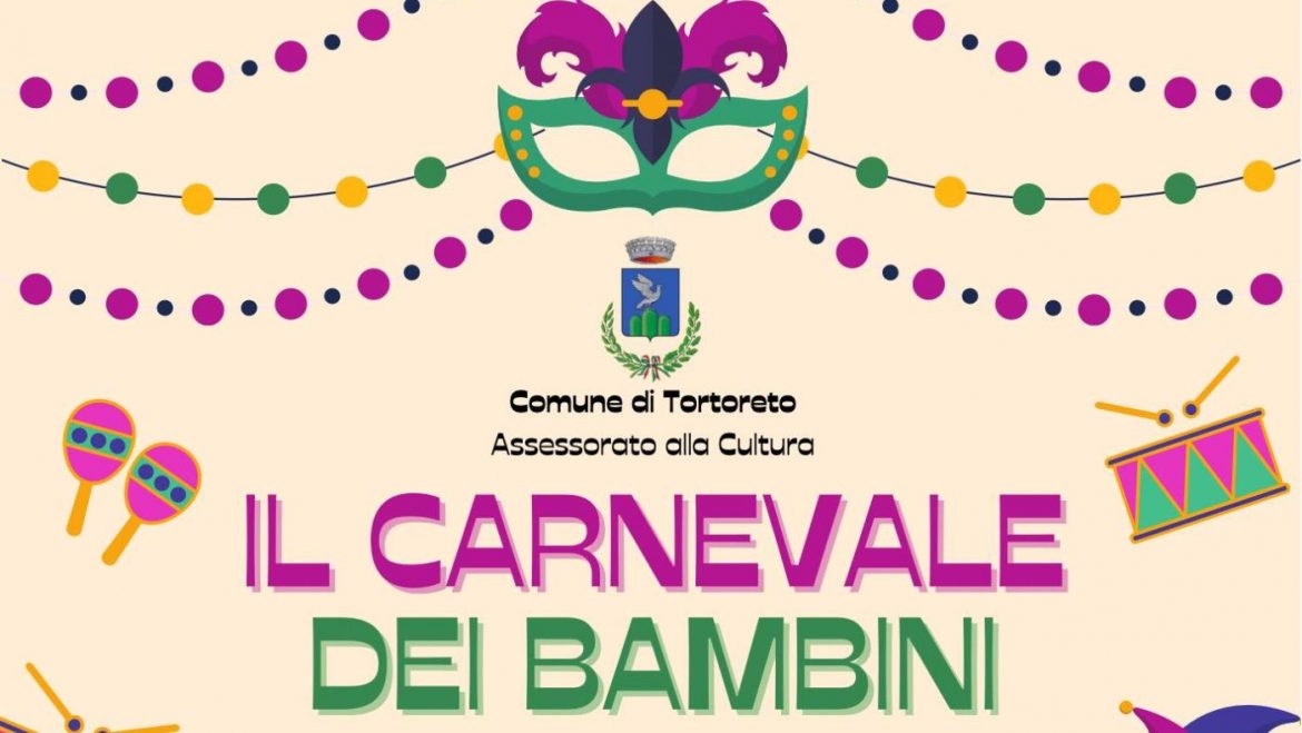 Carnevale dei bambini a Tortoreto con giochi, musica e merenda