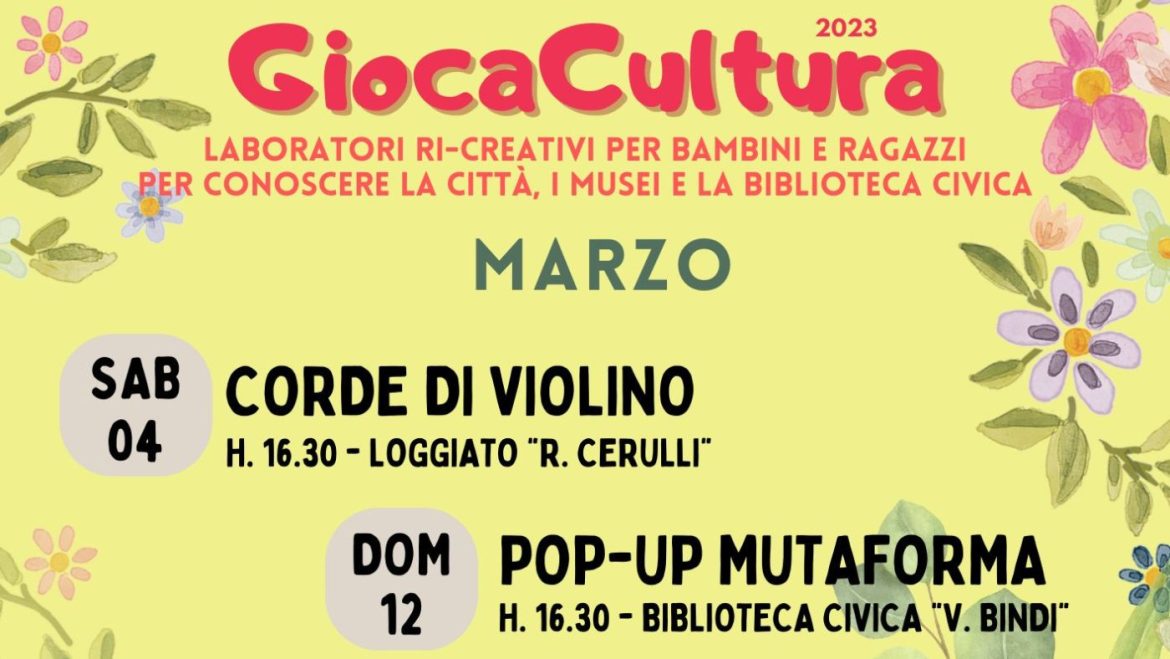 Laboratori creativi a Giulianova nel mese di marzo