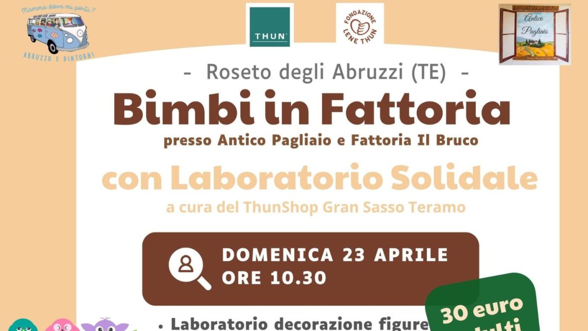 Bimbi in fattoria e laboratorio solidale a Roseto degli Abruzzi