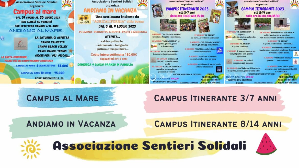 Campo estivo a Collecorvino con tante attività per bimbi e ragazzi