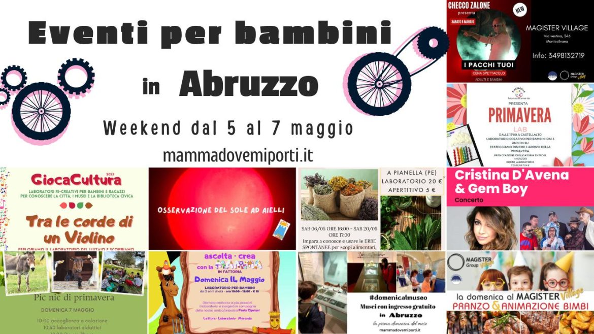 Eventi per bambini in Abruzzo weekend 5-7 maggio 2023