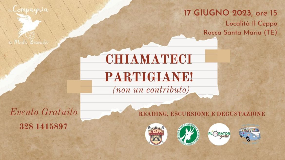 Chiamateci Partigiane: escursione reading e degustazione al Ceppo