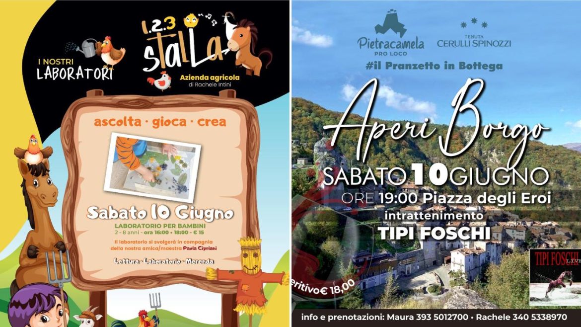 Laboratorio per bambini e Aperiborgo a Pietracamela