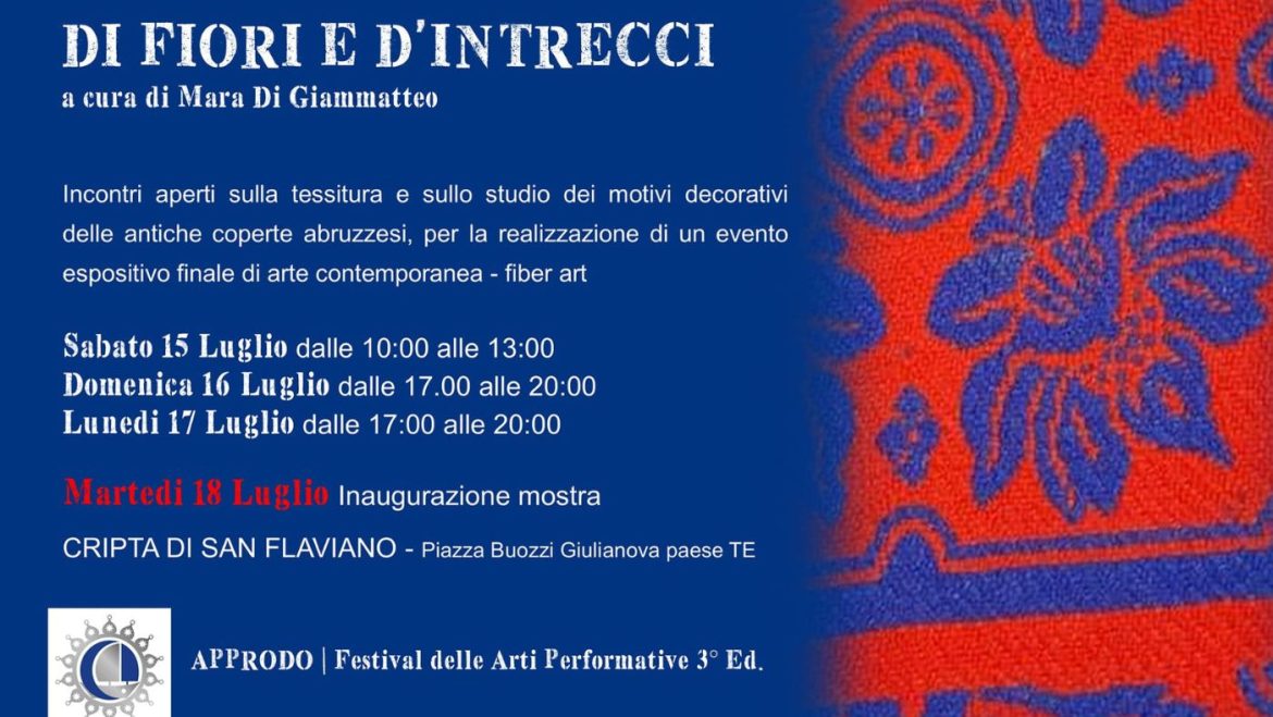Approdo Borgo in Festival con incontri sulla tessitura di Mara Di Giammatteo