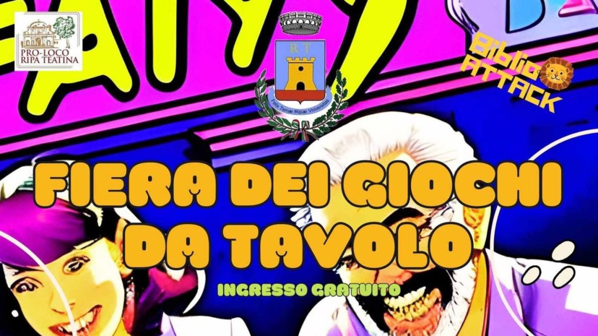 Fiera dei giochi da tavolo a Ripa Teatina workshop, fumetti e scambio giochi