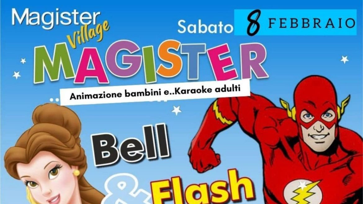 A cena con i personaggi dei cartoni al Magister Village