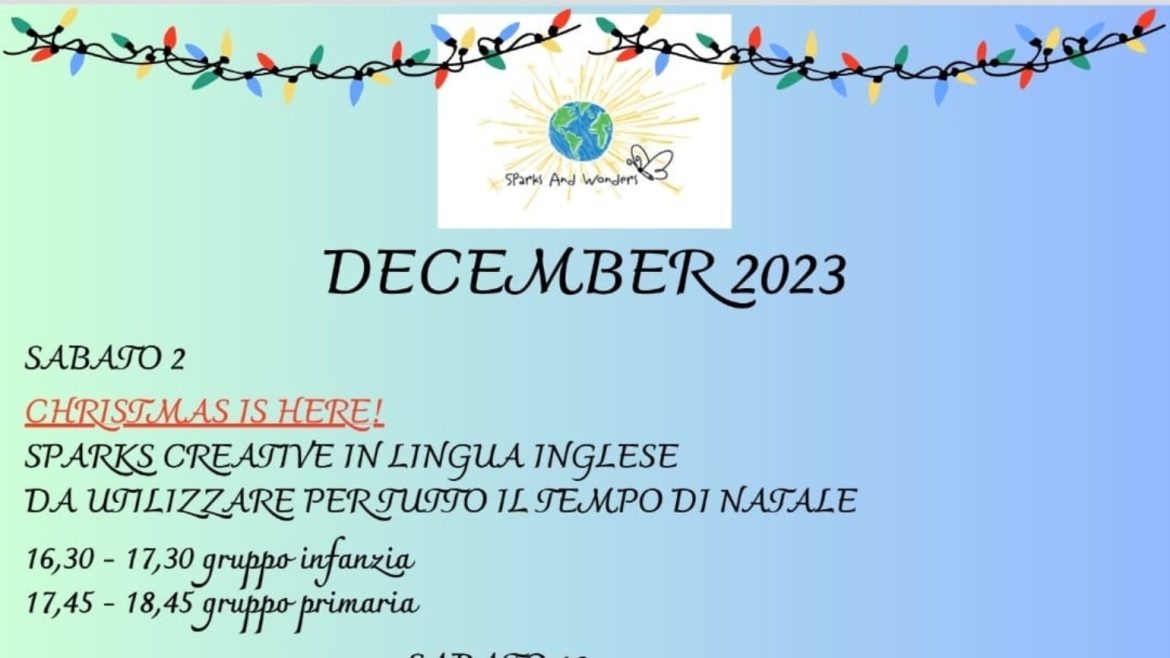 Laboratori in inglese di Natale a Pescara di Sparks and Wonders