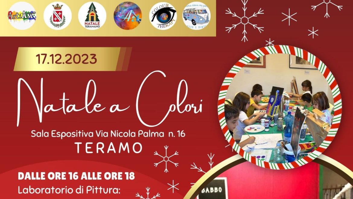 Natale a Colori a Teramo con ArtiAMO laboratorio di pittura, Babbo Natale e merenda 