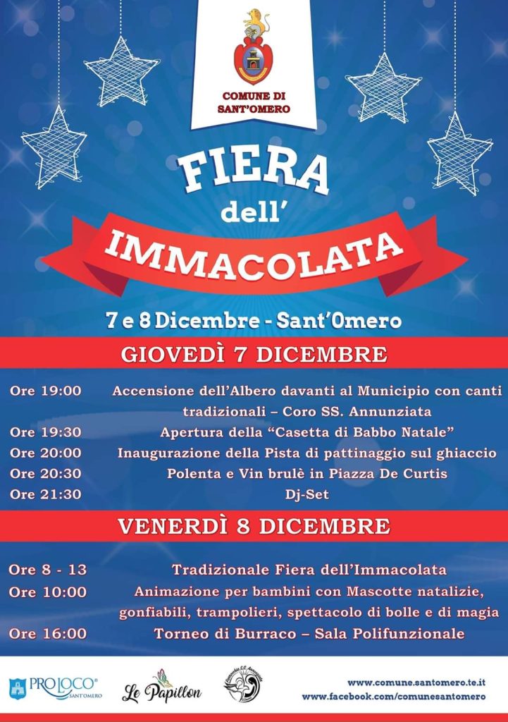 Pista di pattinaggio sul ghiaccio a Sant'Omero inaugurazione con Fiera dell'Immacolata