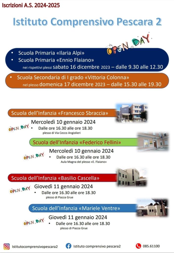 Open Day Scuole Pescara Istituto Comprensivo 2