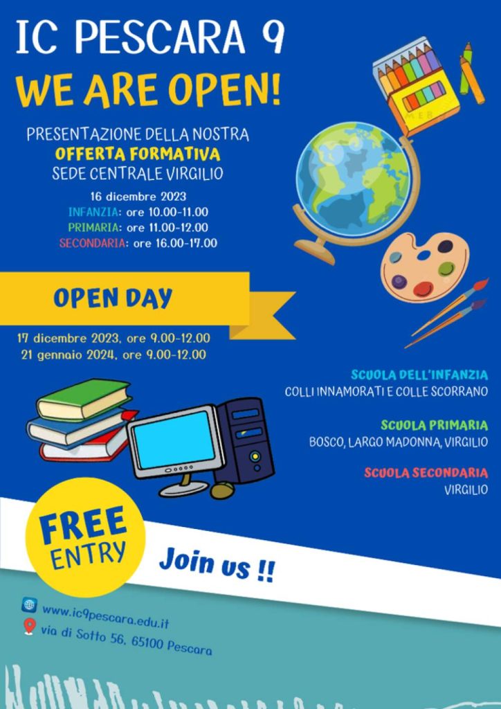 Open Day Scuole Pescara Istituto Comprensivo 9