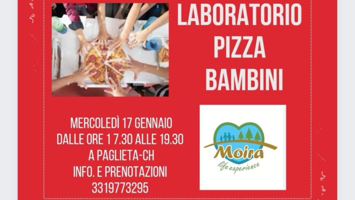Laboratorio per bambini per fare la pizza a Paglieta