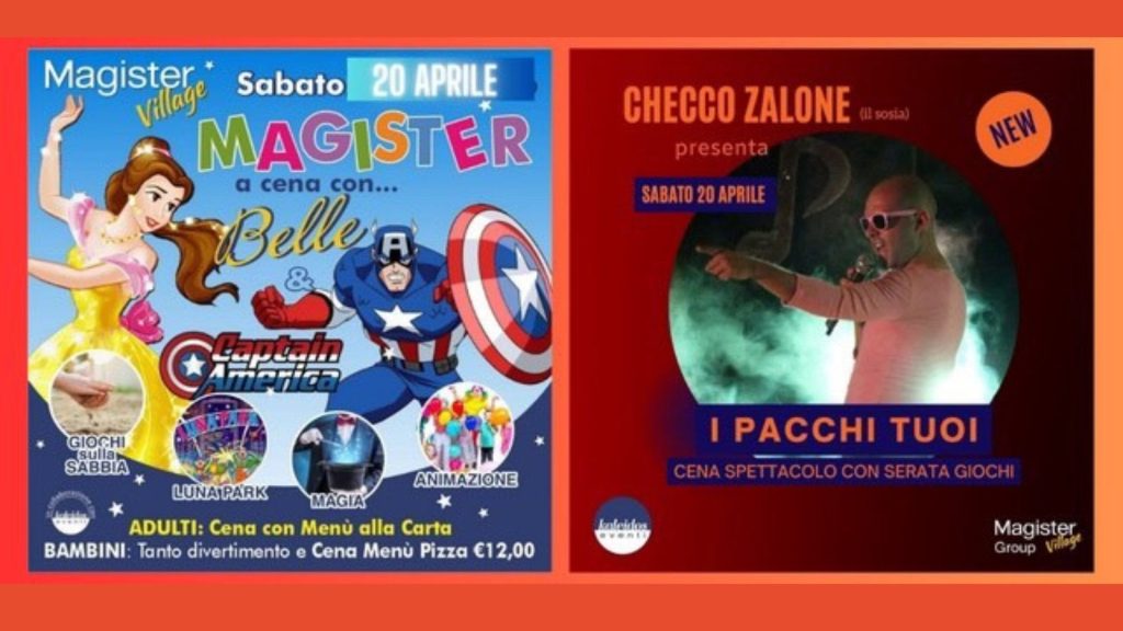 Cena con animazione per adulti e bambini a Montesilvano