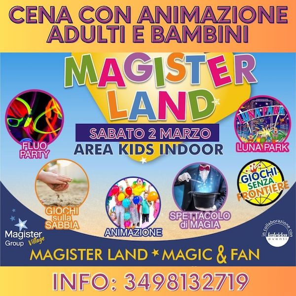 Cena con animazione per adulti e bambini a Montesilvano