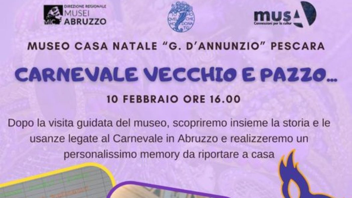 Laboratorio di Carnevale a Pescara al Museo Casa Natale “G. D’Annunzio”