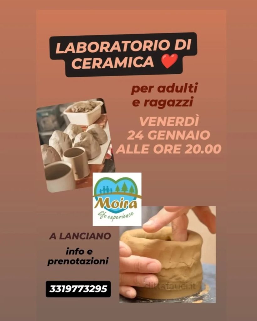 Laboratorio di ceramica e aperitivo a Lanciano di Moira Life Experience