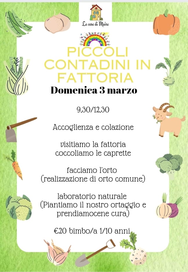 Piccoli contadini in fattoria a Catignano laboratorio, orto e animali