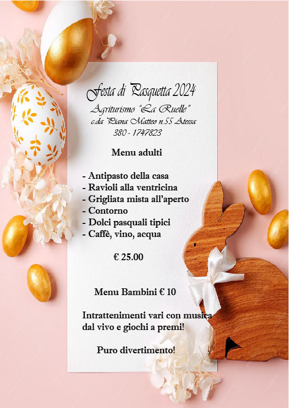 Festa di Pasquetta in agriturismo ad Atessa da La Ruelle