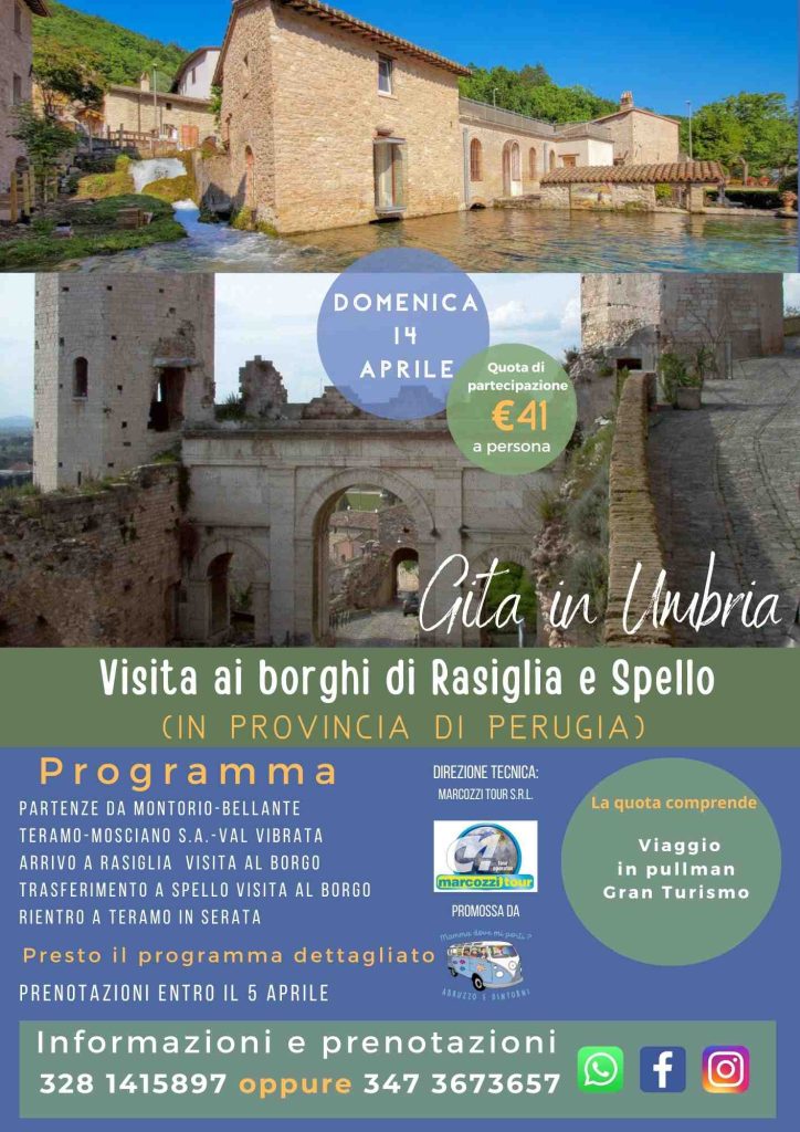 Gita a Rasiglia e Spello in Umbira in pullman