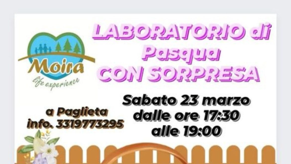 Laboratorio di Pasqua con sorpresa a Paglieta per bambini e ragazzi