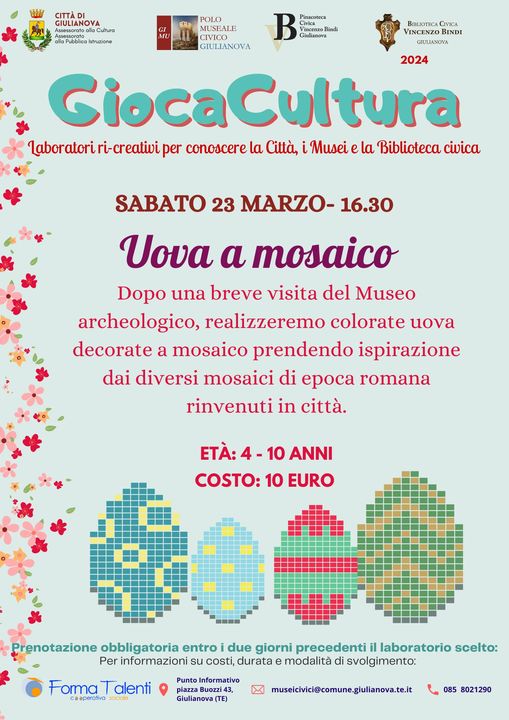 Laboratorio di pittura a mosaico delle uova a Giulianova con GiocaCultura