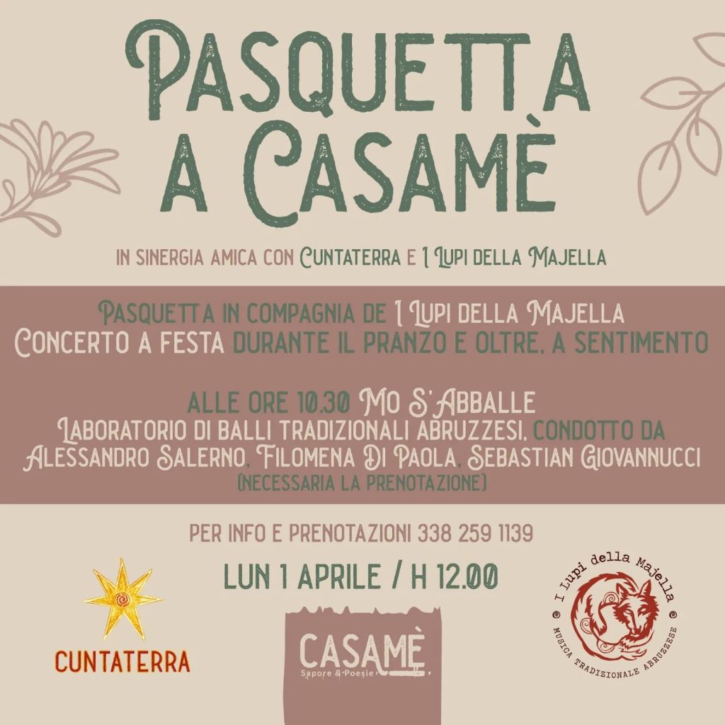 Pasquetta 2024 in agriturismo a Civitaquana