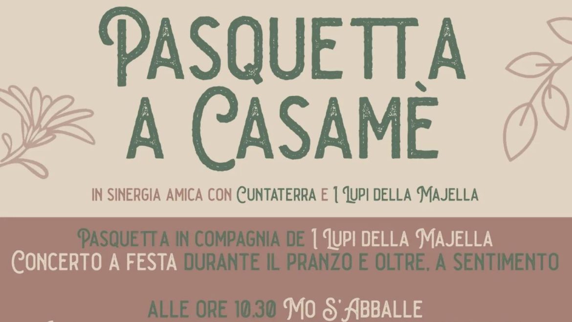 Pasquetta 2024 in agriturismo a Civitaquana con musica e laboratorio di danze popolari