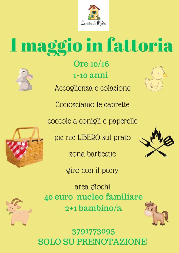 1 maggio in fattoria a Catignano con pony, giochi e picnic