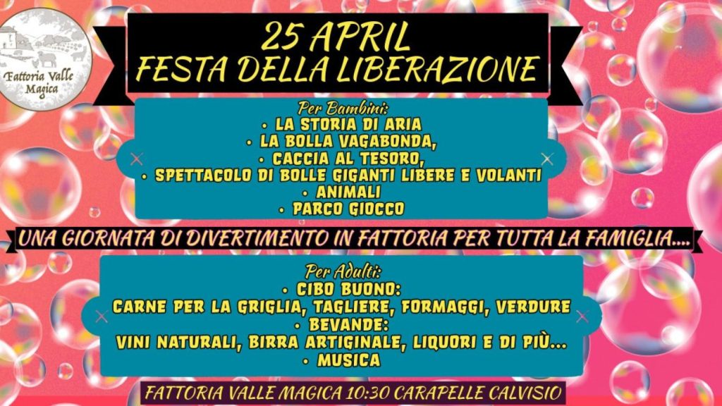 25 aprile in Fattoria 2024 a Carapelle Calvisio con i bambini