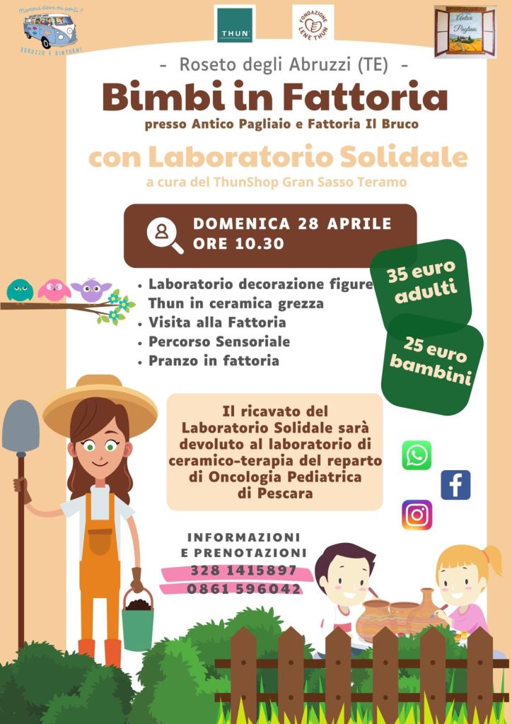 Bimbi in Fattoria 2024 a Roseto degli Abruzzi laboratorio solidale e pranzo