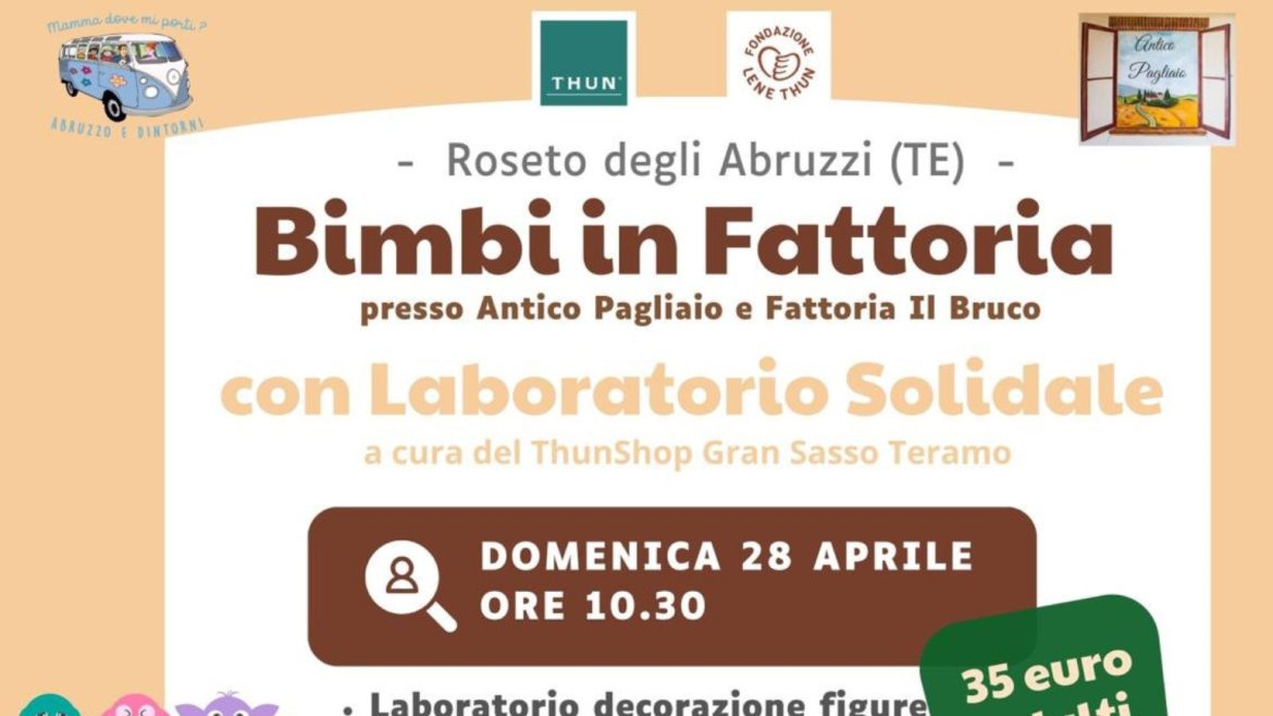 Bimbi in Fattoria 2024 a Roseto degli Abruzzi laboratorio solidale e pranzo