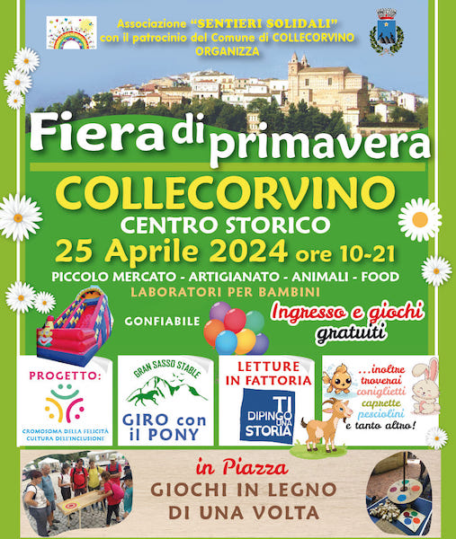 Fiera di Primavera 2024 a Collecorvino artigianato, animali, laboratori e area food