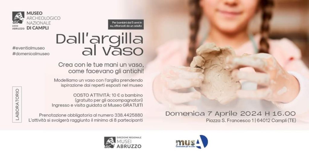 Laboratorio di argilla al Museo Archeologico di Campli per bambini