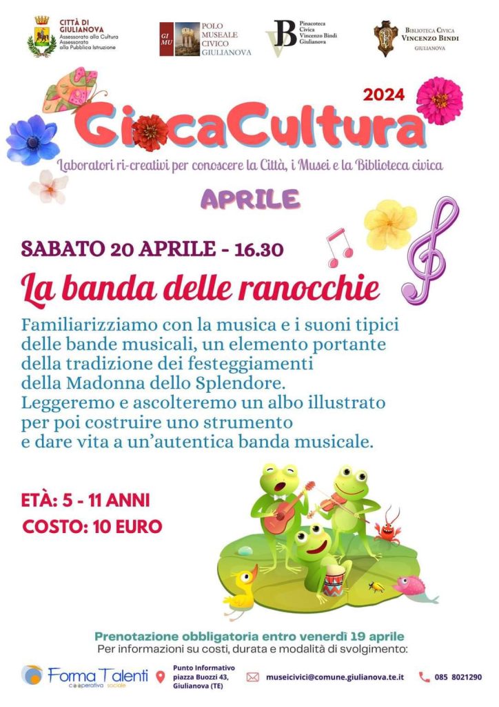 Laboratorio musicale per bambini a Giulianova letture e costruzione di uno strumento