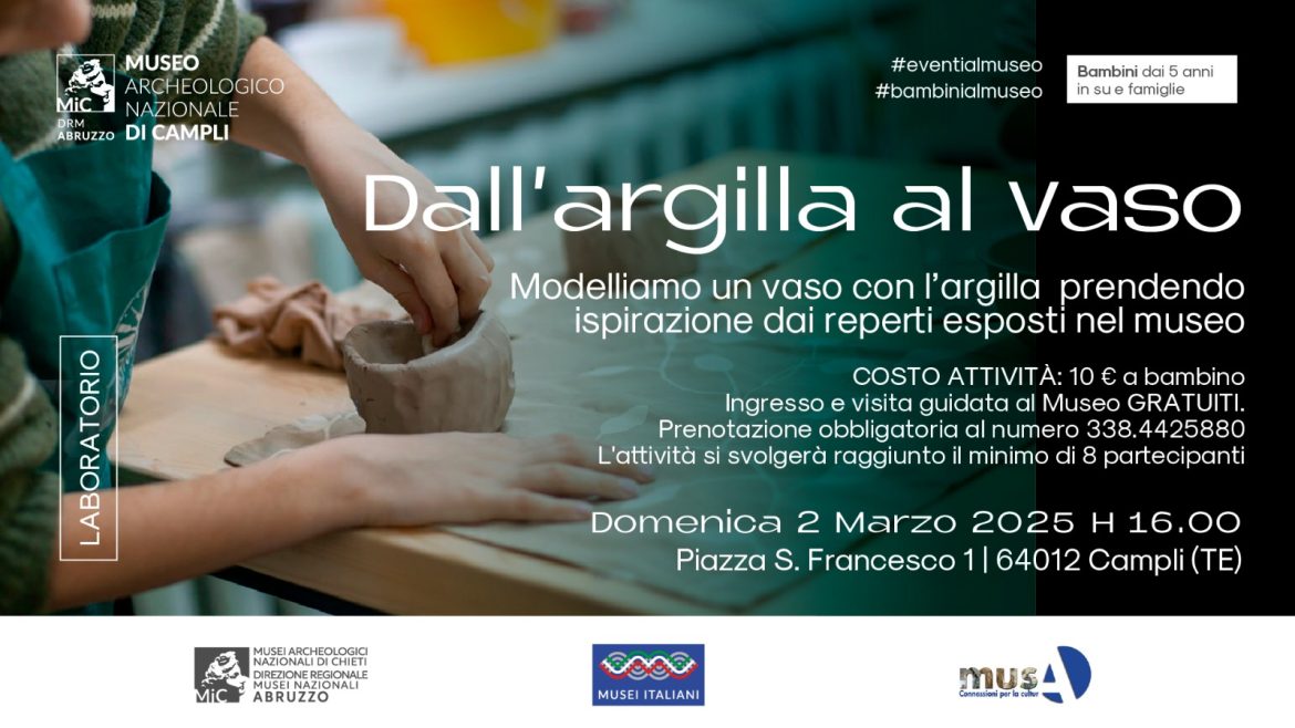 Laboratorio di argilla al Museo Archeologico di Campli per bambini