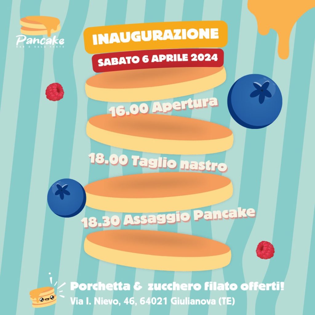 Pancake Bar e Sala Feste a Giulianova nuova apertura