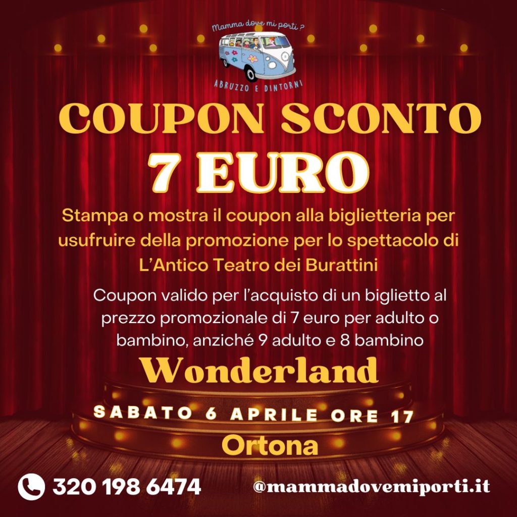 coupon sconto Teatro dei Burattini a Ortona con Wonderland